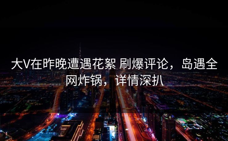 大V在昨晚遭遇花絮 刷爆评论，岛遇全网炸锅，详情深扒